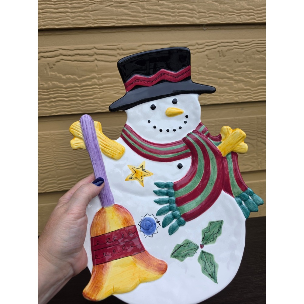 Sango The Sweet Shoppe Christmas Snowman Cookie Tray Sue Zipkin 12.5in Platter - Picture 2 of 8